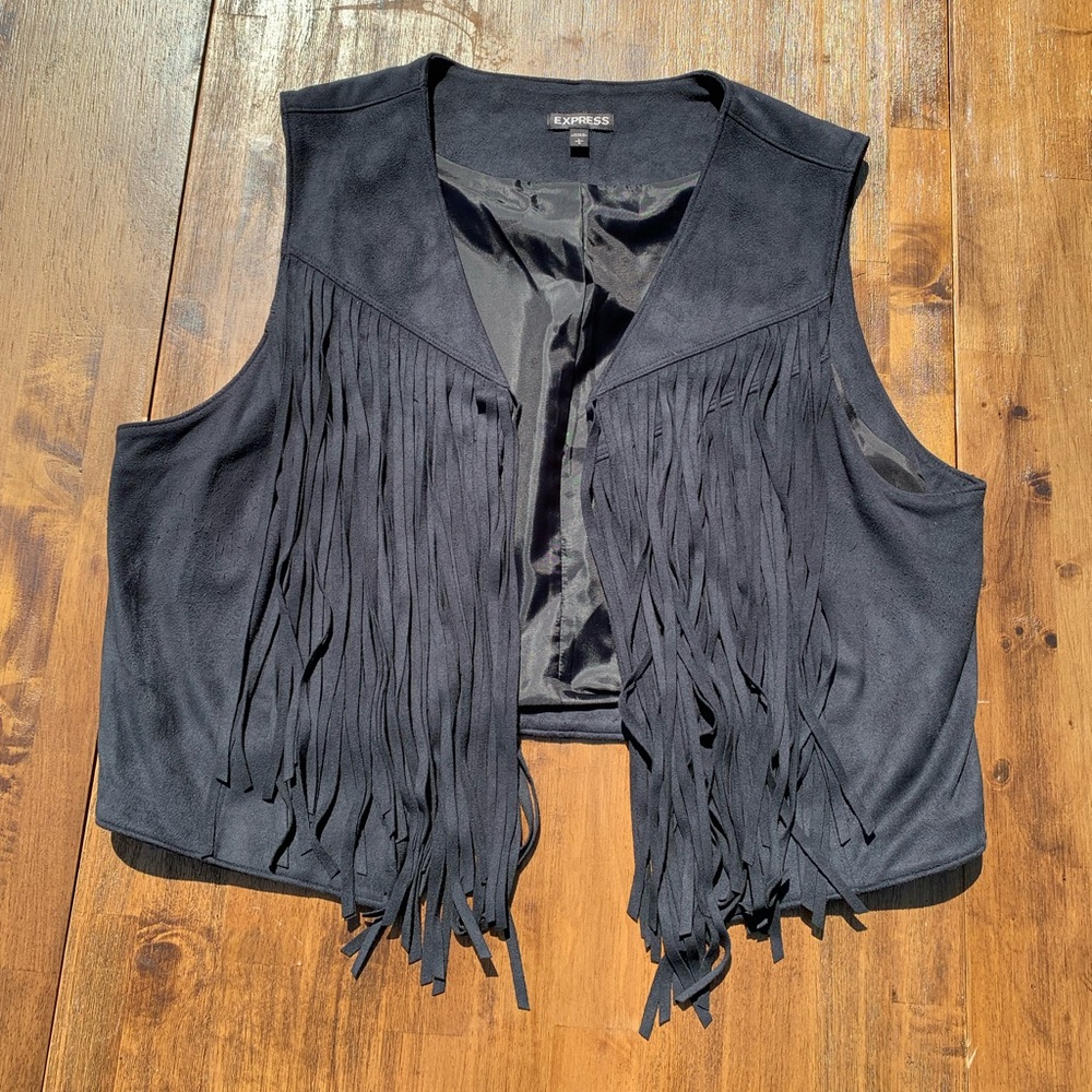 Express Suede Fringe Vest 🤠